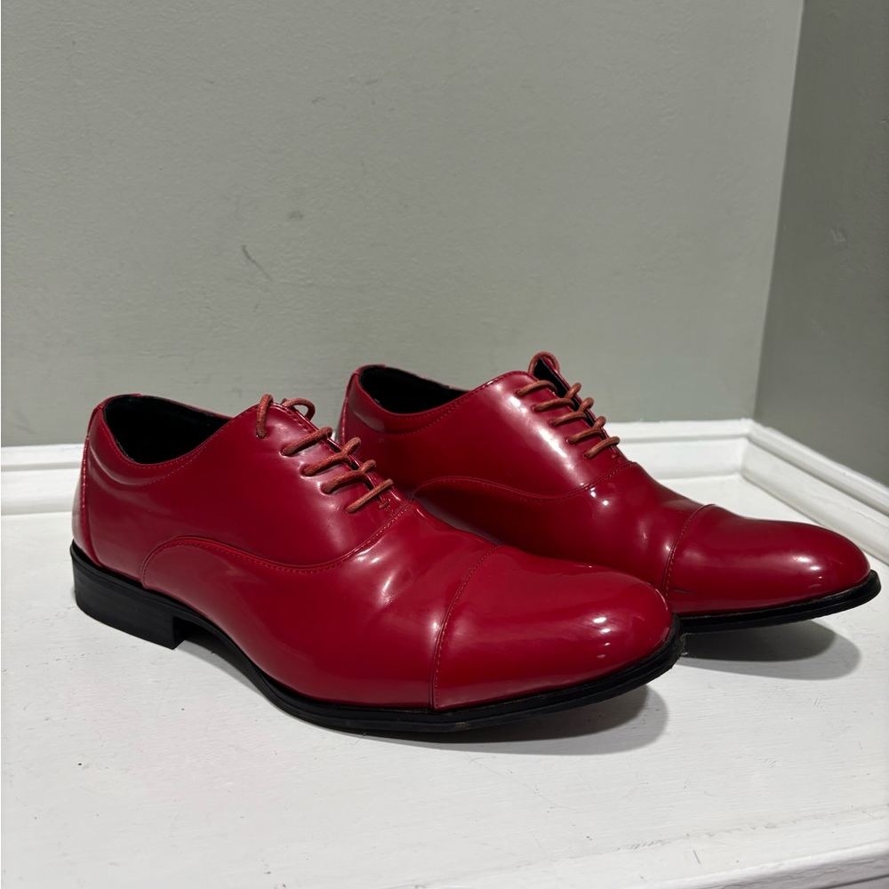 Stacy Adam’s Candy Apple Red Gala Captoe Men's Formal Dress Shoes-size 7.5 - Picture 5 of 10